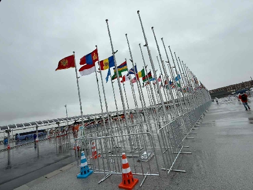 会場の国旗